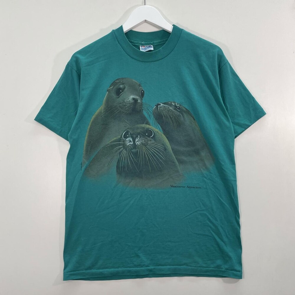 Men's Green and Blue T-shirt